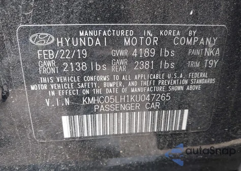 2019 Hyundai Ioniq Electric Limited from USA, damaged, VIN KMHC05LH1KU047265
